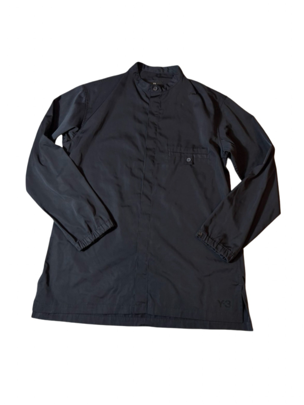 Adidas Y-3 Yohji Yamamoto Black Longline Twill Band Collar Shirt Men’s M